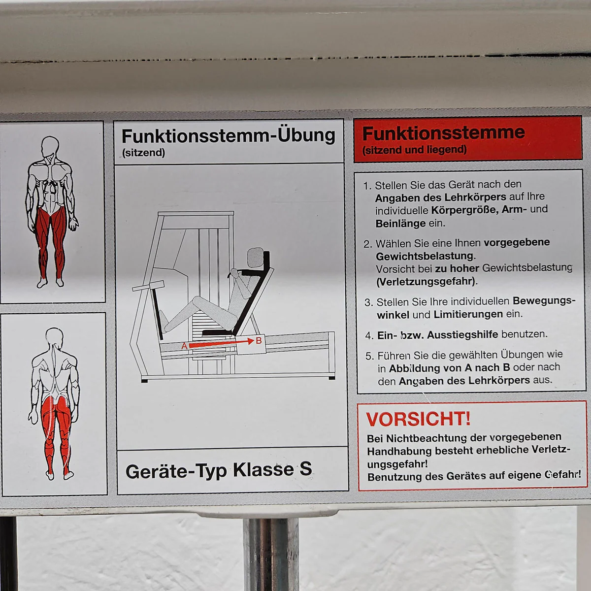 MKB Keller Funktionsstemme, Beinpresse verstellbar sitzend - liegend, Kippkreisel, 180kg Gewichtsblock, Farbe Weiß, gebraucht - überholter Zustand - Image 20