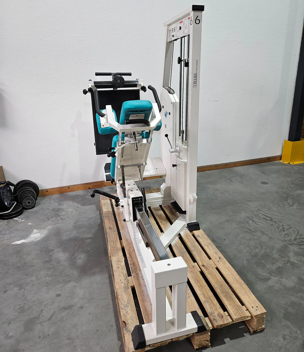 MKB Keller Funktionsstemme, Beinpresse verstellbar sitzend - liegend, Kippkreisel, 180kg Gewichtsblock, Farbe Weiß, gebraucht - überholter Zustand - Image 4