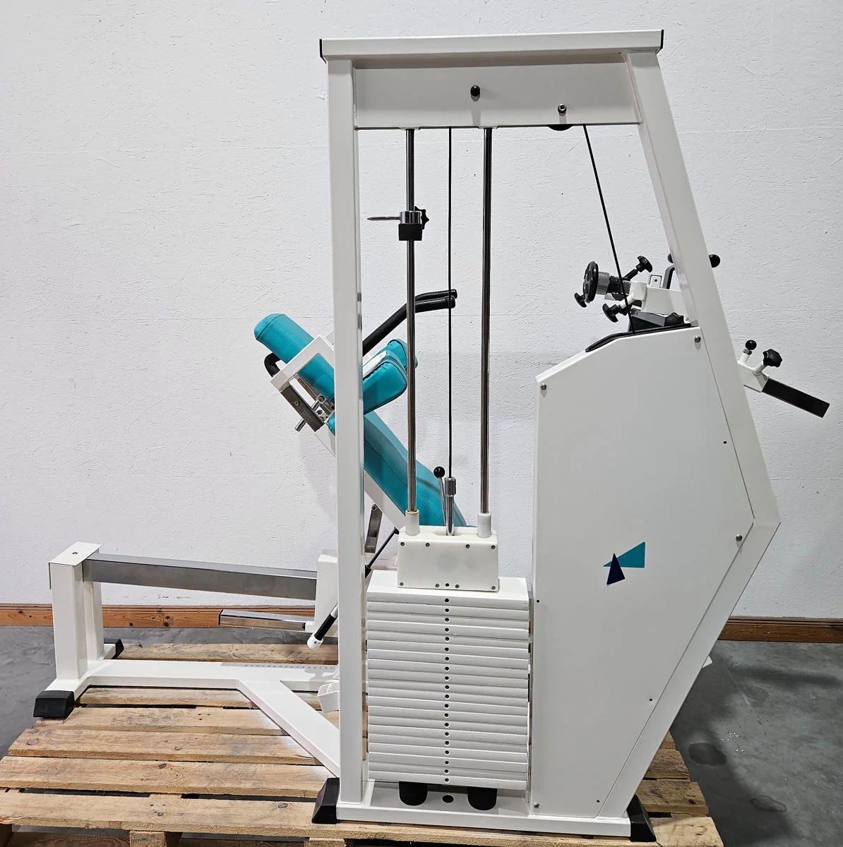 MKB Keller Funktionsstemme, Beinpresse verstellbar sitzend - liegend, Kippkreisel, 180kg Gewichtsblock, Farbe Weiß, gebraucht - überholter Zustand - Image 5