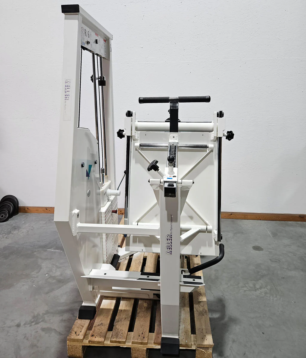 MKB Keller Funktionsstemme, Beinpresse verstellbar sitzend - liegend, Kippkreisel, 180kg Gewichtsblock, Farbe Weiß, gebraucht - überholter Zustand - Image 6