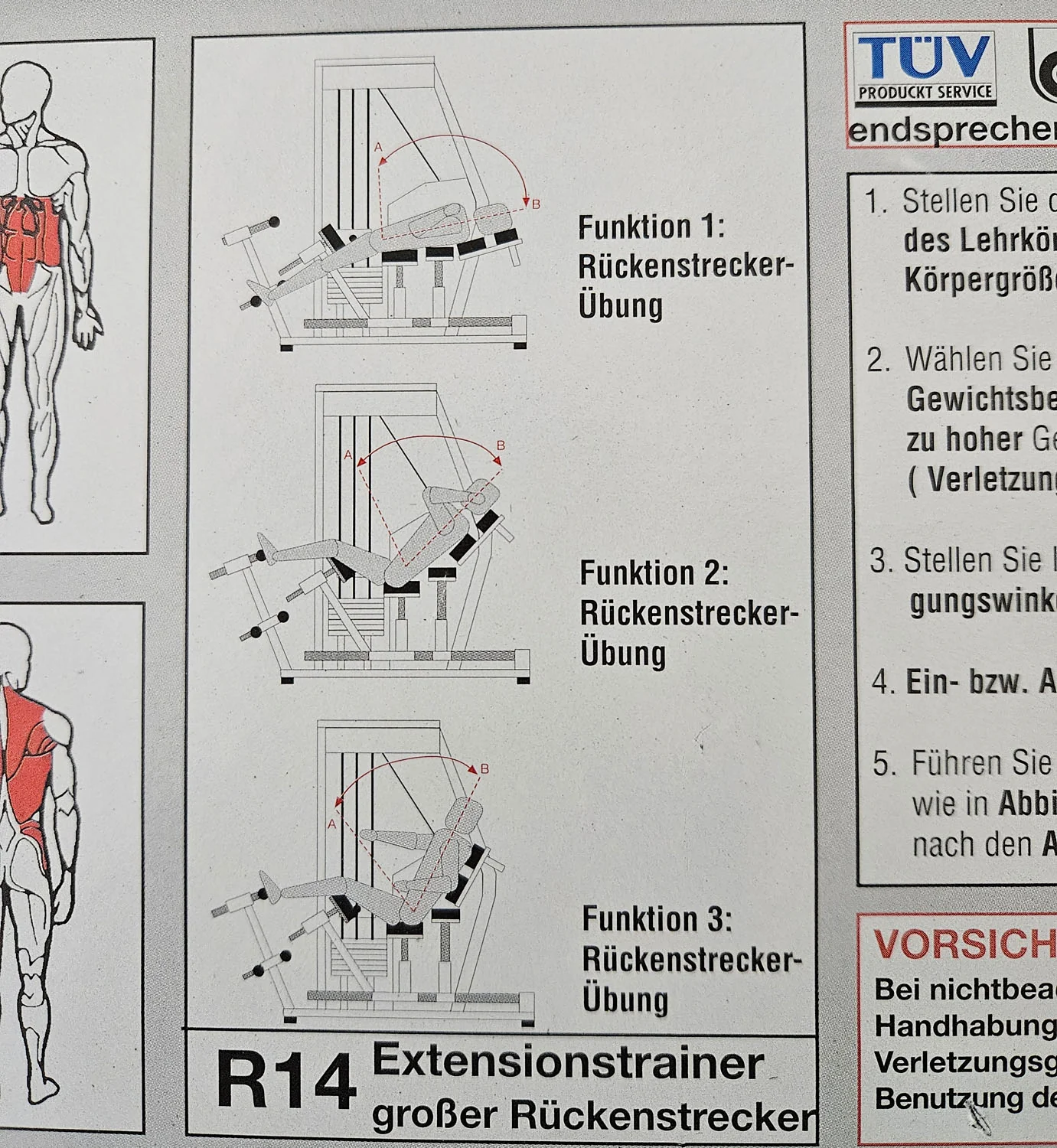 MKB Keller R14 Extensionstrainer, großer Rückenstrecker, sehr variabel einstellbar, Lower Back Machine, Hyperextension, Farbe Weiß, gebraucht - überholter Zustand - Image 13