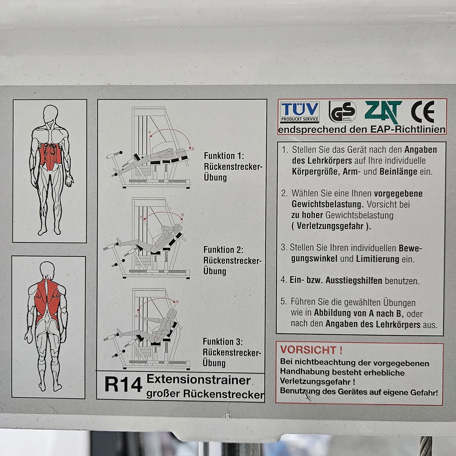 MKB Keller R14 Extensionstrainer, großer Rückenstrecker, sehr variabel einstellbar, Lower Back Machine, Hyperextension, Farbe Weiß, gebraucht - überholter Zustand - Image 14