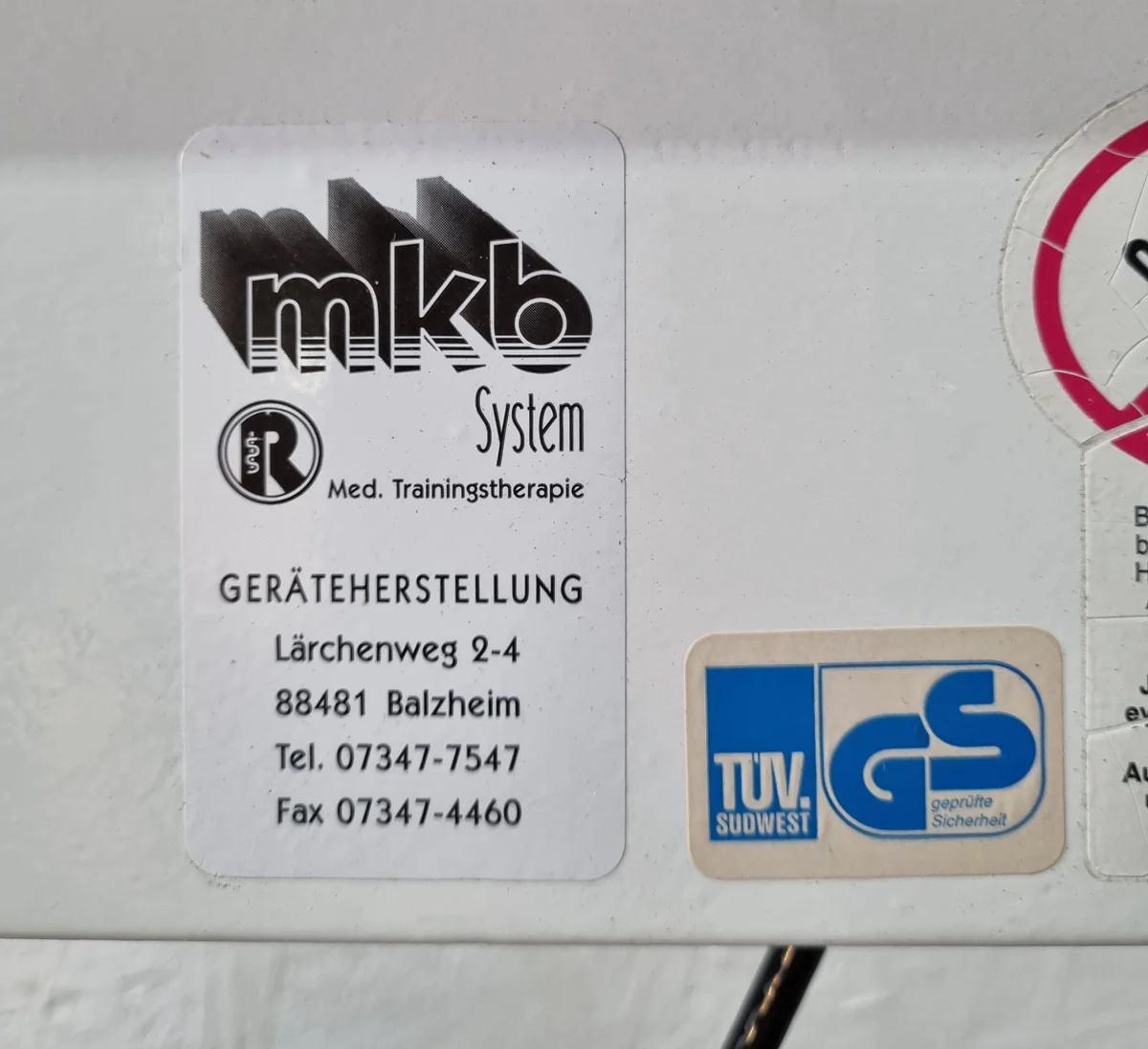 MKB Reha Funktionsstemme, verstellbare Beinpresse, Kippkreisel, MPG, Rahmenfarbe Weiß, gebraucht - überholter Zustand - Image 20