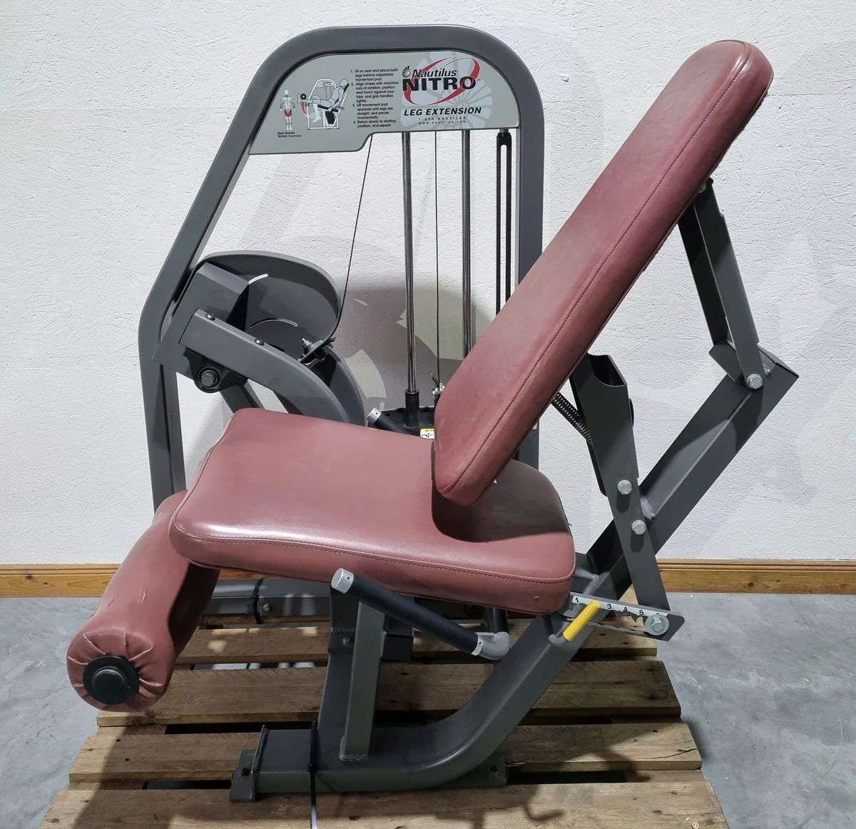 Nautilus Nitro Beinstrecker und Beinbeuger sitzend, 2 Geräte im Set, Leg Curl and Leg Extension seated, Rahmenfarbe Anthrazit, gebraucht - überholter Zustand - Image 16