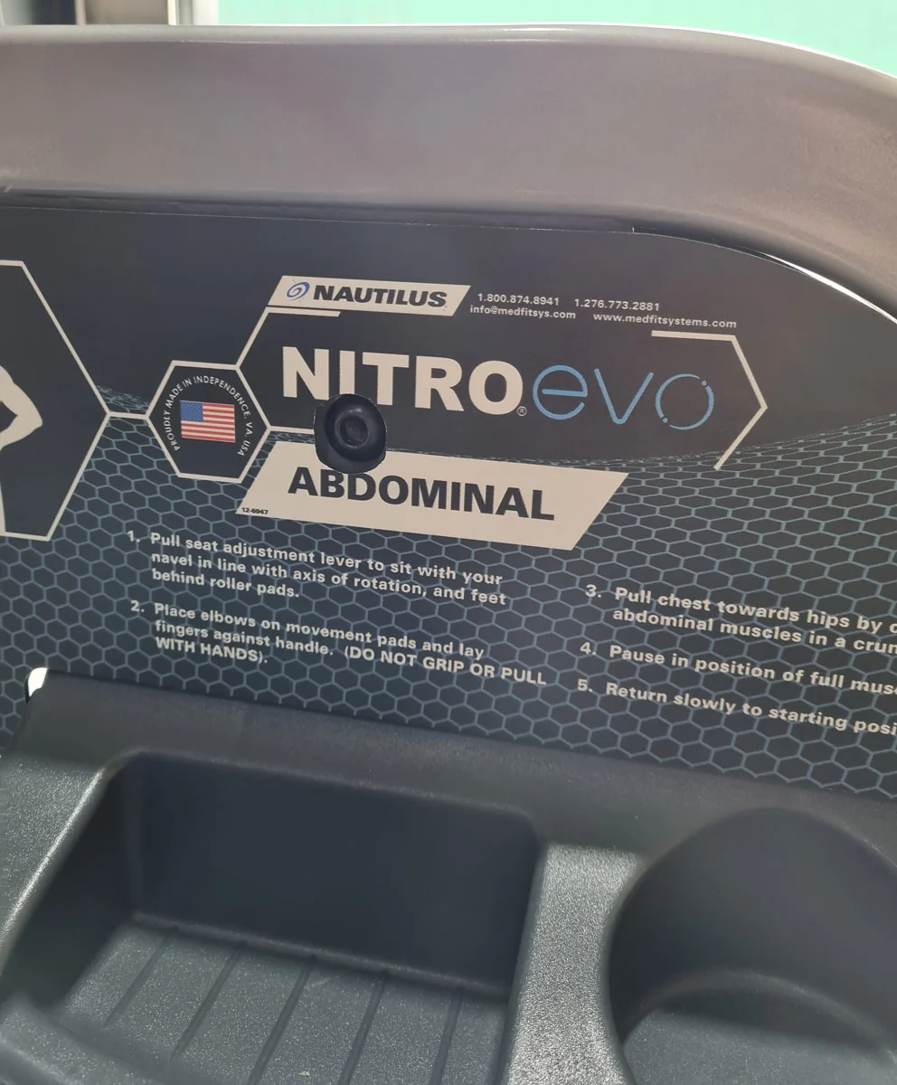 Nautilus Nitro EVO Abdominal Crunch, Bauchmuskelmaschine, Bauchbeuger Abs, Rahmenfarbe Silber, Polsterfarbe Schwarz, gebraucht - überholter Zustand - Image 6