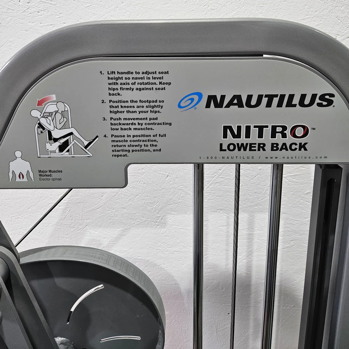 Nautilus Nitro Lower Back, Rückenstreckermaschine, Hyperextension, Back Extension, Rahmenfarbe Silber, gebraucht - überholter Zustand - Image 9