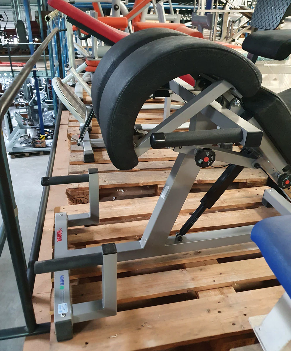 Norsk/ Sanimed Rückenstreckerbank, 45 Grad, Hyperextension, verstellbar, Rahmenfarbe Grau/Silber, Polsterfarbe Schwarz, gebraucht - überholter Zustand - Image 6
