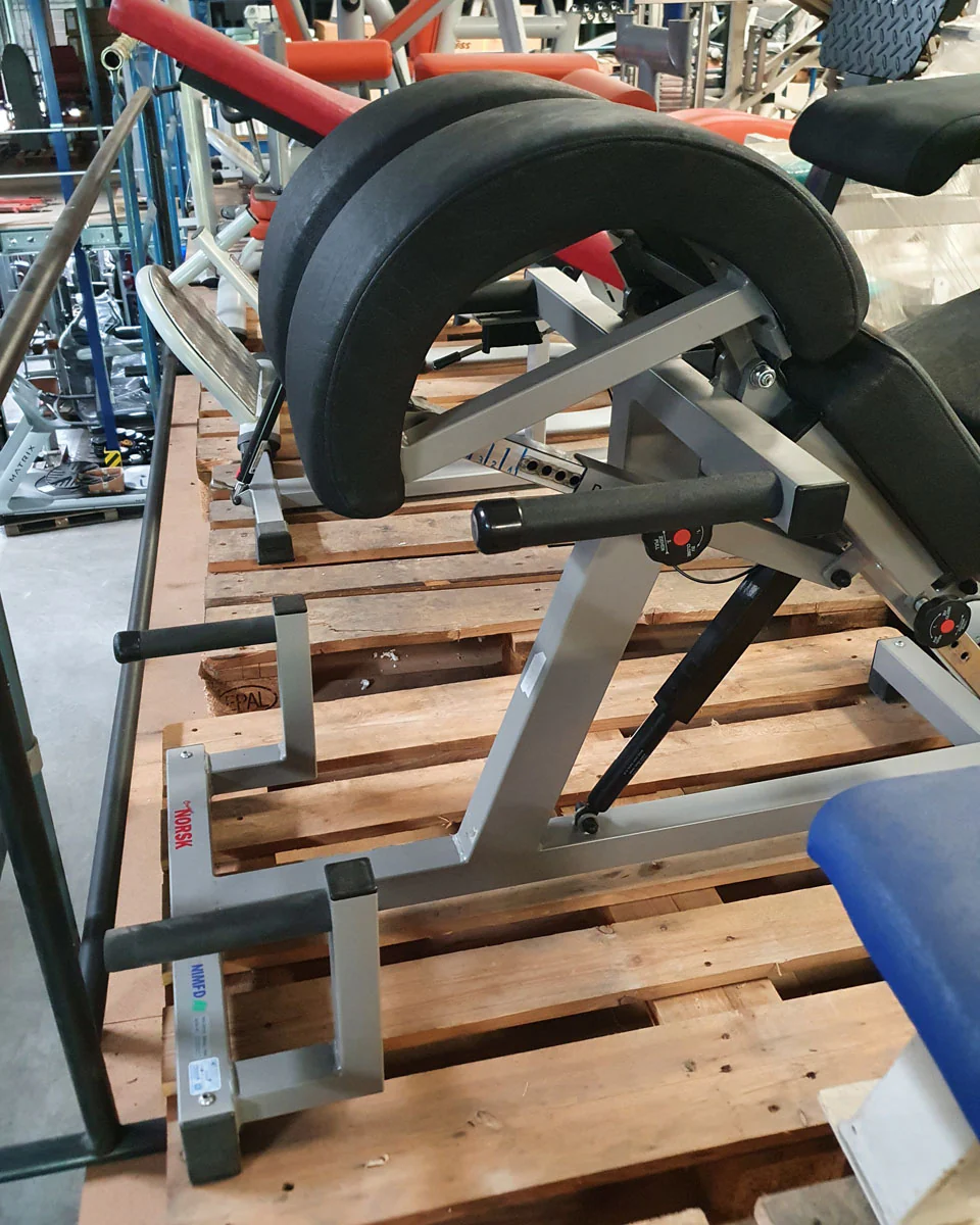 Norsk/ Sanimed Rückenstreckerbank, 45 Grad, Hyperextension, verstellbar, Rahmenfarbe Grau/Silber, Polsterfarbe Schwarz, gebraucht - überholter Zustand - Image 7