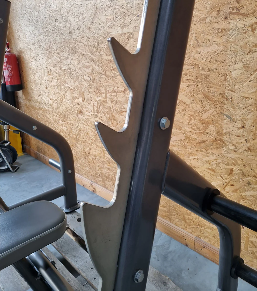 Olympia Flachdrückerbank, Olympic Flat Bench, Bankdrückbank Flach mit Ablagen, stabil, Rahmebfarbe Anthrazit, gebraucht - überholter Zustand - Image 6