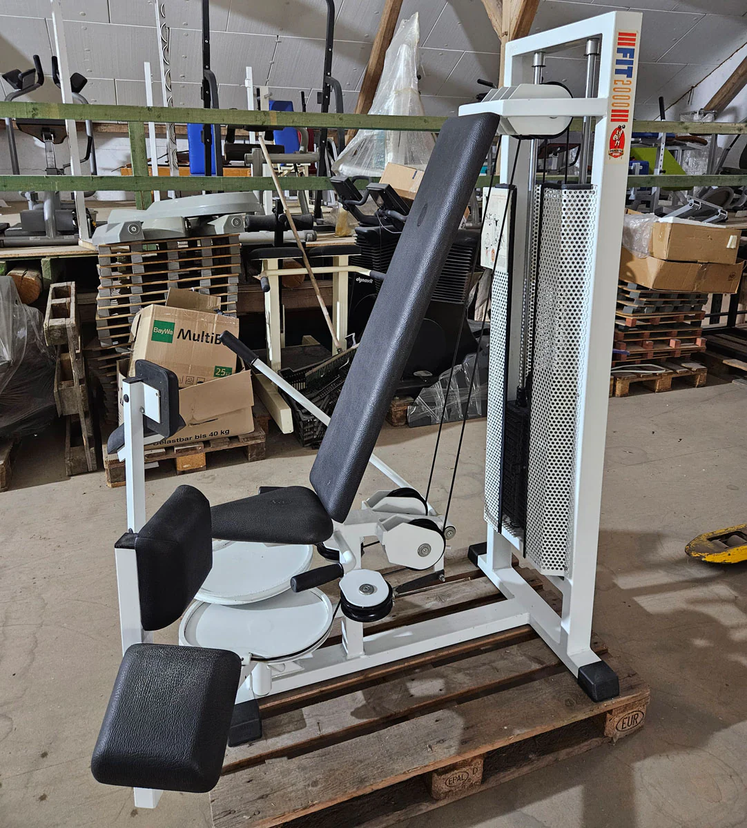 Panatta 2 Geräte im Set = Abduktoren und Adduktorenmaschine, Rahmen Weiß, Oldschool Bodybuilding Kraftgeräte, Fit 2000 Serie, gebraucht mit Gebrauchsspuren - Image 5