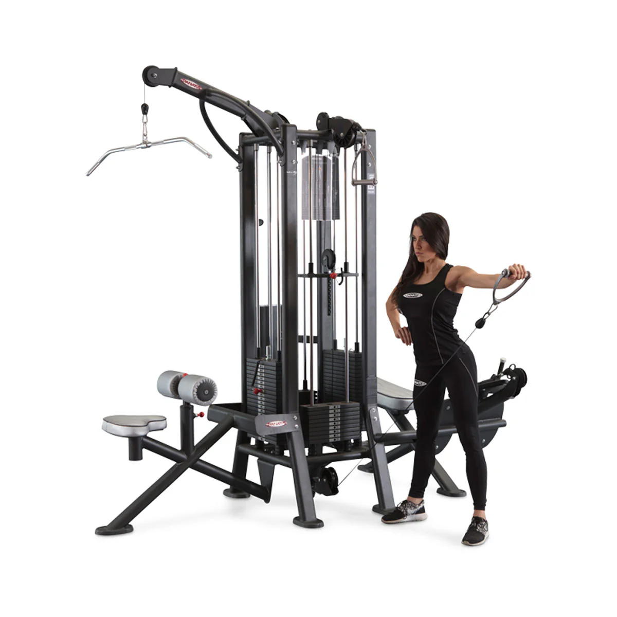 Panatta 5 Stationenturm mit Cable Crossover - Jungle Machine + Cable Station with Connection Bar - 5 Stack Multi Funktionsturm, Rahmenfarbe Silber, gebraucht - geprüfter Zustand - Image 3