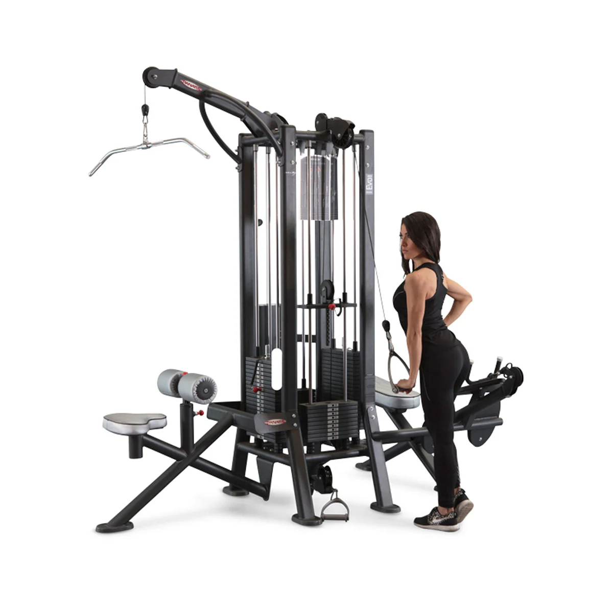 Panatta 5 Stationenturm mit Cable Crossover - Jungle Machine + Cable Station with Connection Bar - 5 Stack Multi Funktionsturm, Rahmenfarbe Silber, gebraucht - geprüfter Zustand - Image 4