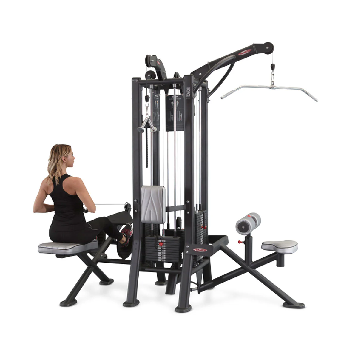Panatta 5 Stationenturm mit Cable Crossover - Jungle Machine + Cable Station with Connection Bar - 5 Stack Multi Funktionsturm, Rahmenfarbe Silber, gebraucht - geprüfter Zustand - Image 5