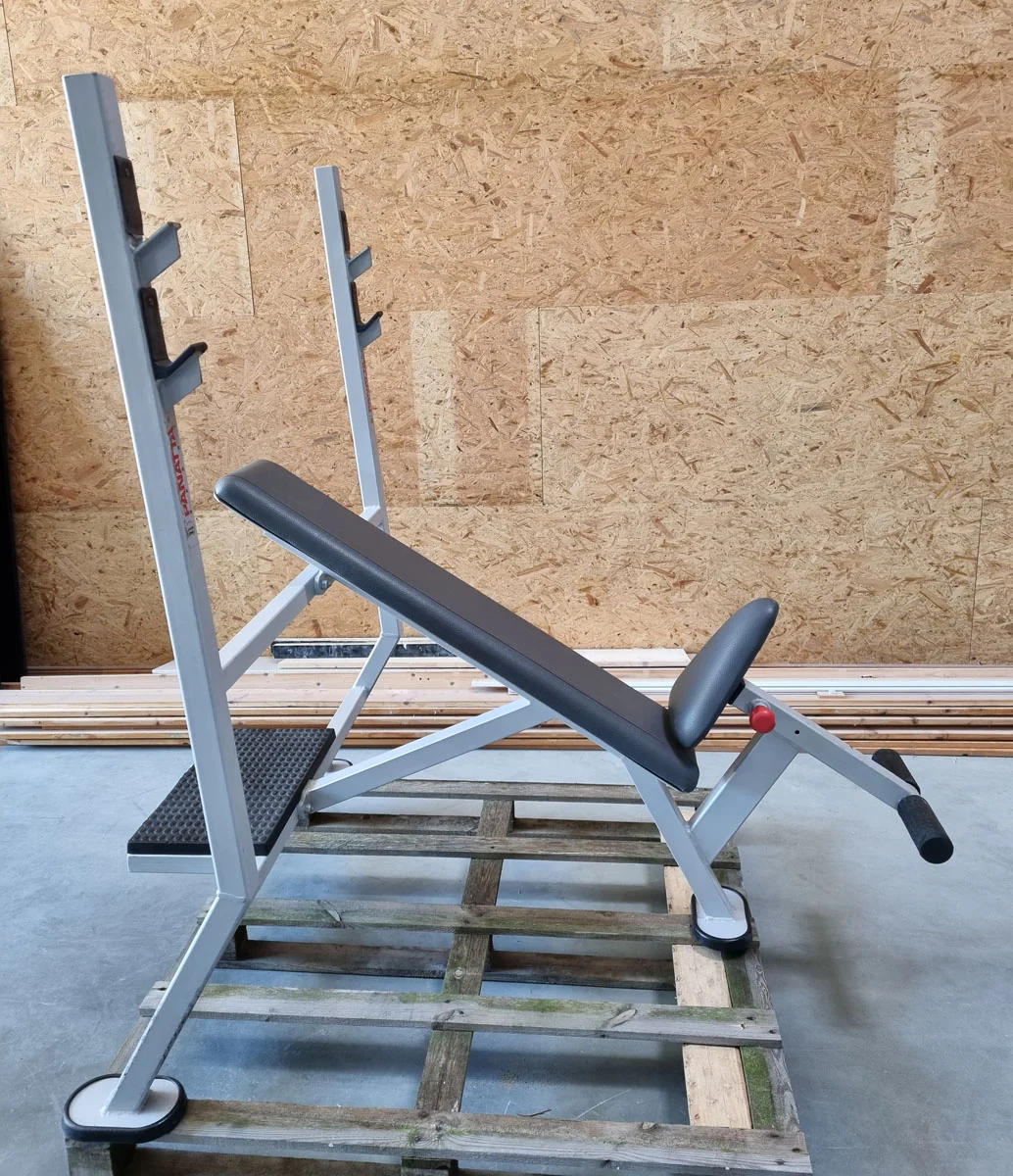 Panatta Schrägdrückerbank, Olympic Incline Bench, Hantelbank Schrägbankdrücken, Rahmenfarbe Silber, gebraucht mit Gebrauchsspuren - Image 3