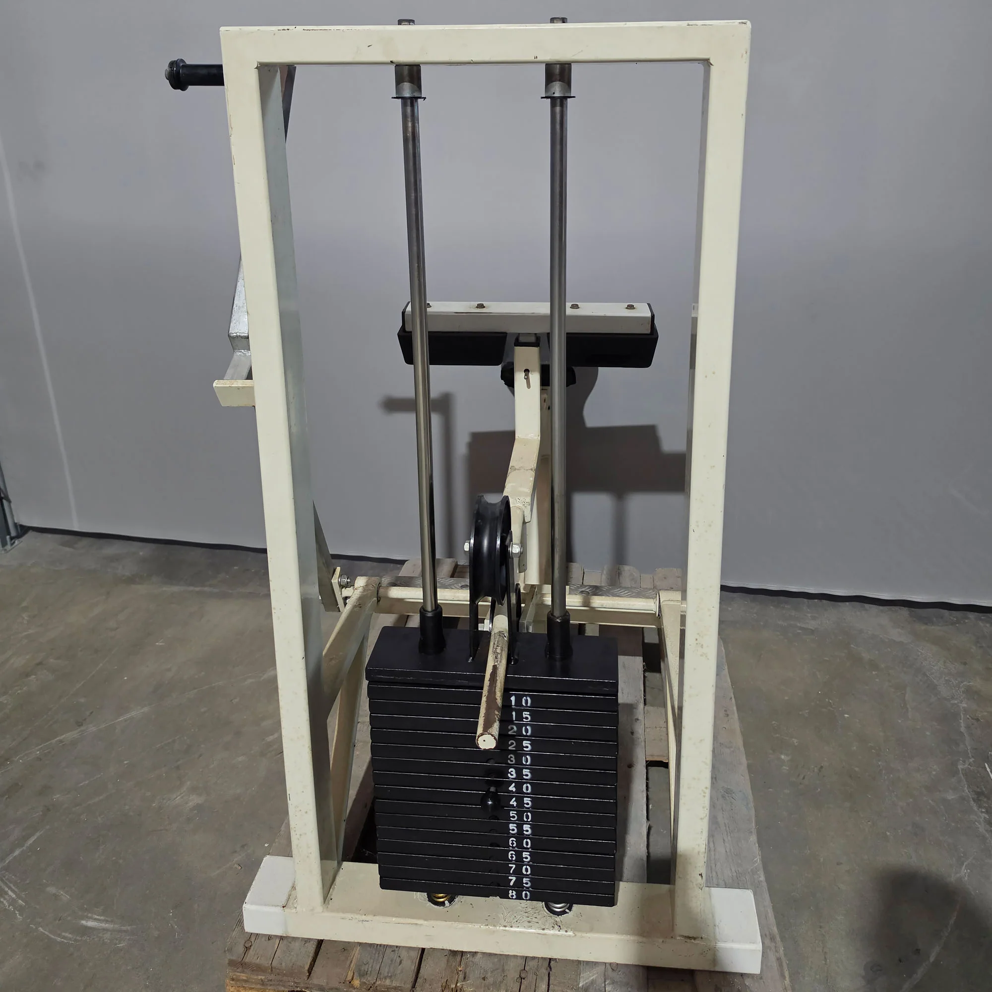 Panatta Wadenmaschine sitzend, Calf Machine, Wadenpresse, Oldschool Bodybuilding, Rahmenfarbe Weiß, gebraucht mit Gebrauchsspuren - Image 4