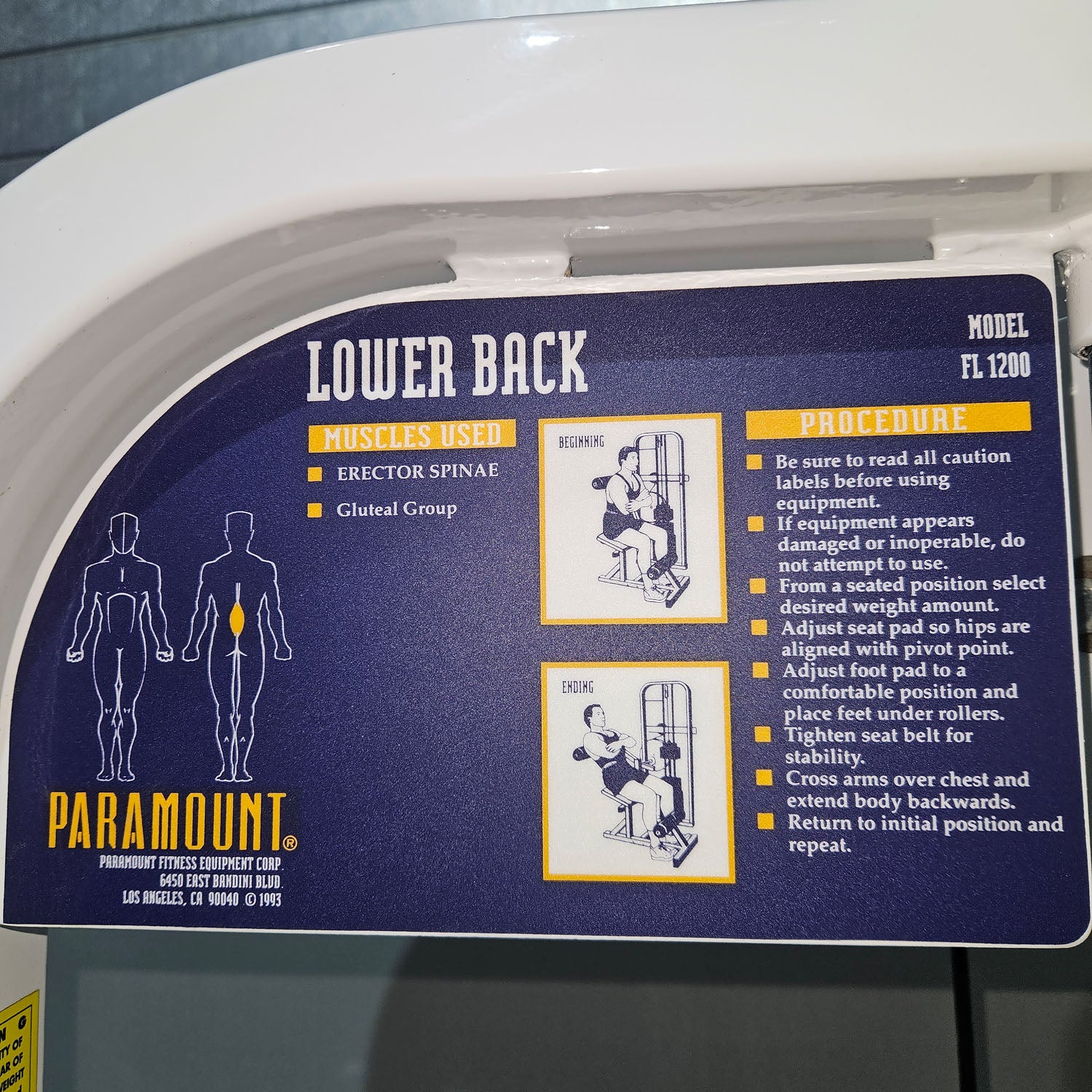 Paramount Lower Back Model FL 1200 - Back Extension, Rückenstreckermaschine, Hyperextension, Made in USA, gebraucht - geprüfter Zustand - Image 9