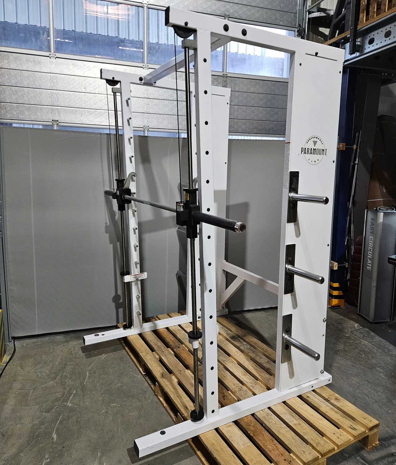 Paramount Multipresse, Smith Machine, Performance Line, Oldschool Bodybuilding Kraftgerät, Rahmenfarbe Weiß, gebraucht - geprüfter Zustand - Image 2
