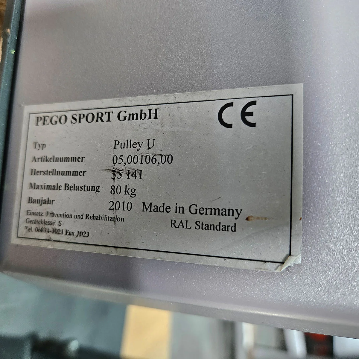 Pego Sport Pulley U, Vertikalzug - Universalzug 80 kg (Wandmodell) Seilzug Kabelzug für Physio und Reha, Made in Germany - gebraucht - überholter Zustand - Image 7
