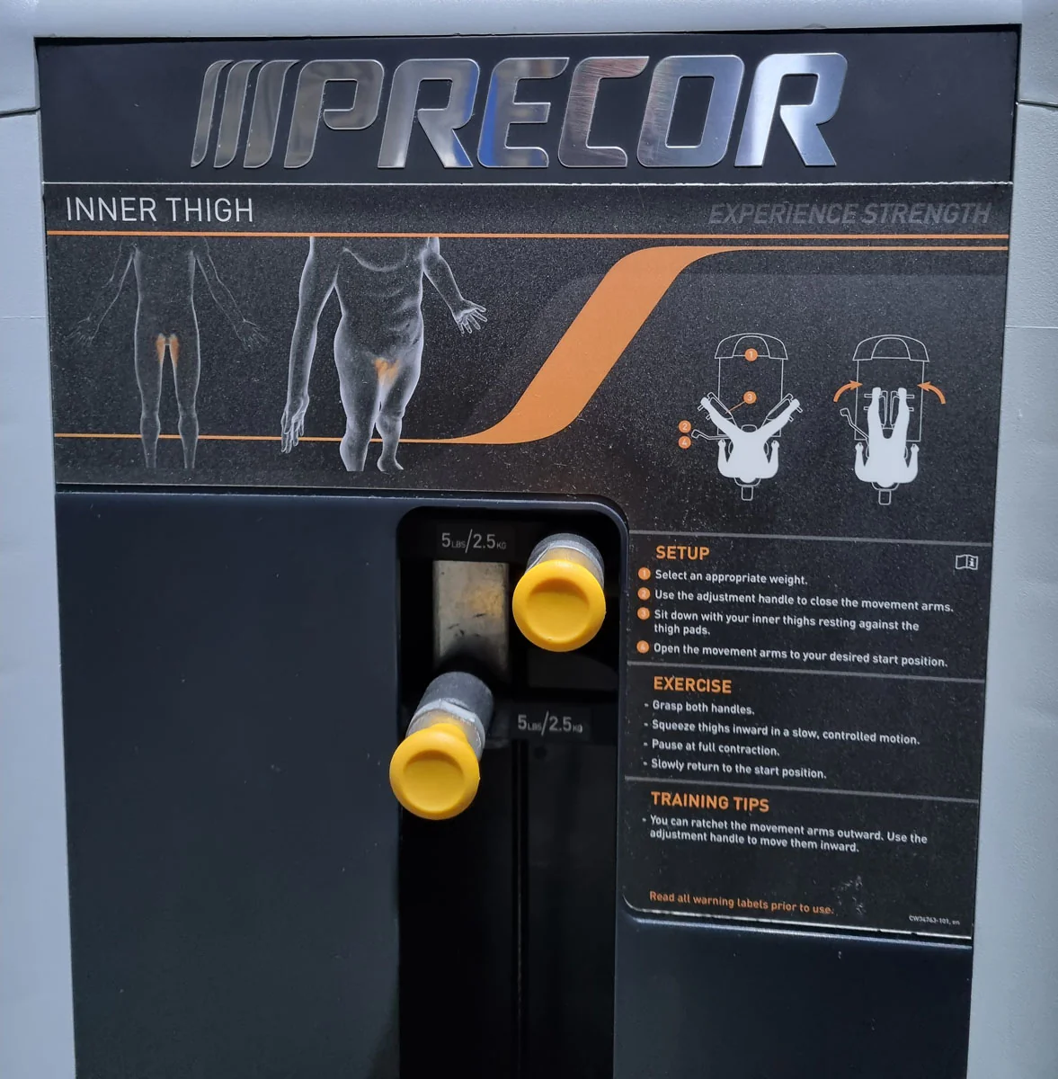 Precor Adduktoren und Abduktoren Kraftgeräte mit Steckgewichten im Set als Paar, Rahmenfarbe Schwarz, Polsterfarbe Grau, gebraucht - überholter Zustand - Image 13