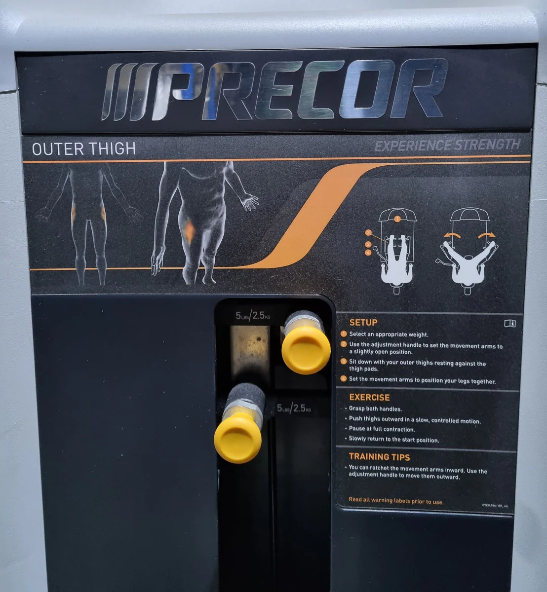Precor Adduktoren und Abduktoren Kraftgeräte mit Steckgewichten im Set als Paar, Rahmenfarbe Schwarz, Polsterfarbe Grau, gebraucht - überholter Zustand - Image 14