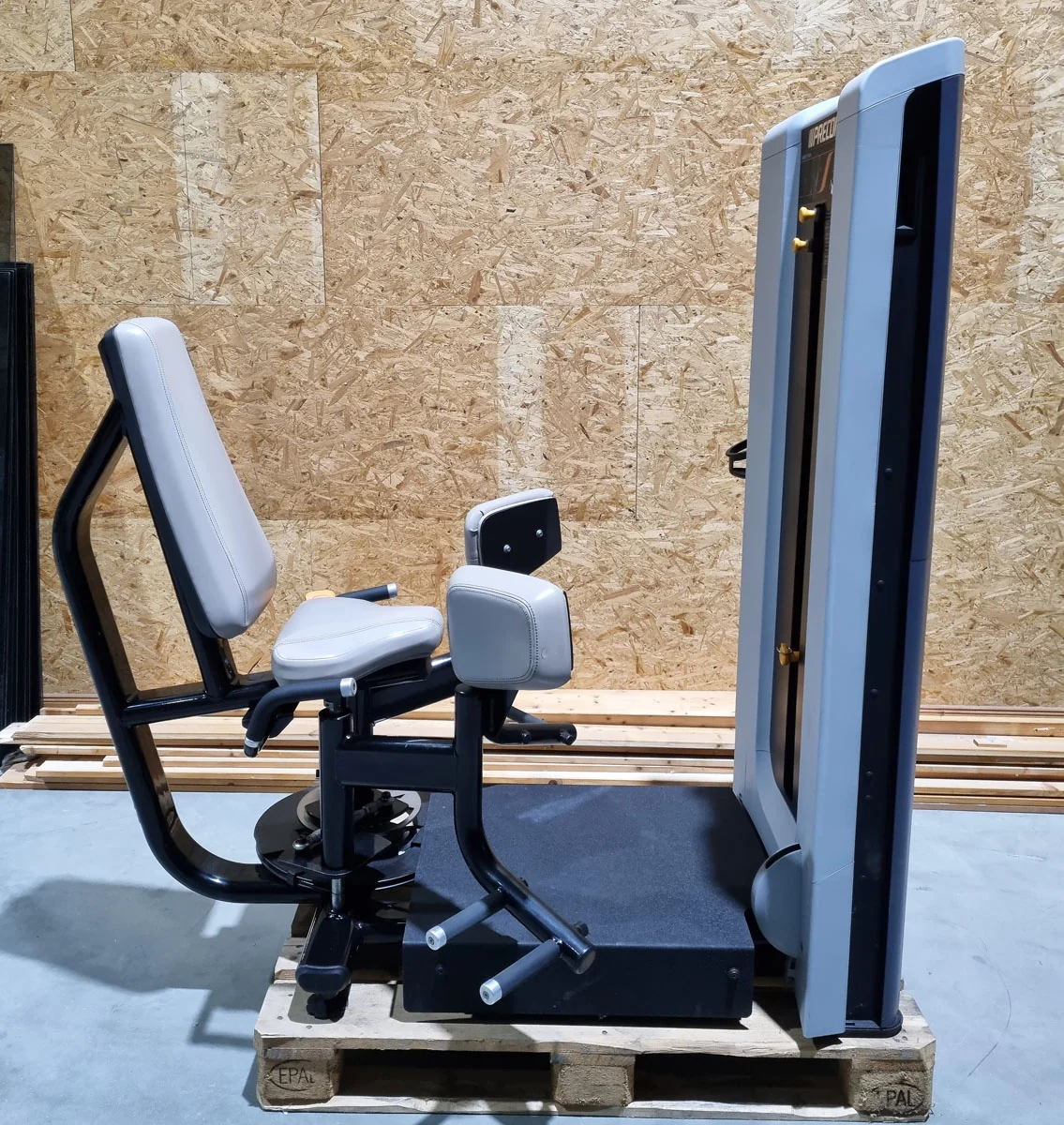 Precor Adduktoren und Abduktoren Kraftgeräte mit Steckgewichten im Set als Paar, Rahmenfarbe Schwarz, Polsterfarbe Grau, gebraucht - überholter Zustand - Image 6