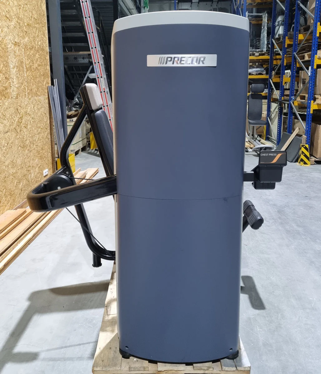 Precor Bankdrückmaschine mit Einstiegshilfe, Brustpresse, Chestpress, Rahmenfarbe Schwarz, Polsterfarbe Grau, gebraucht - überholter Zustand - Image 3