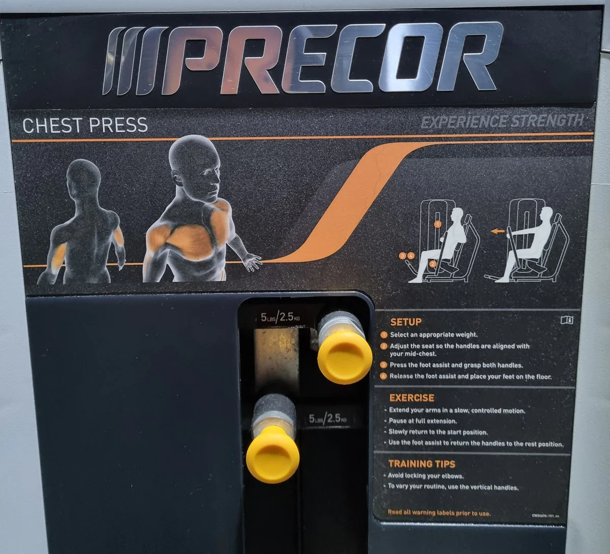 Precor Bankdrückmaschine mit Einstiegshilfe, Brustpresse, Chestpress, Rahmenfarbe Schwarz, Polsterfarbe Grau, gebraucht - überholter Zustand - Image 5