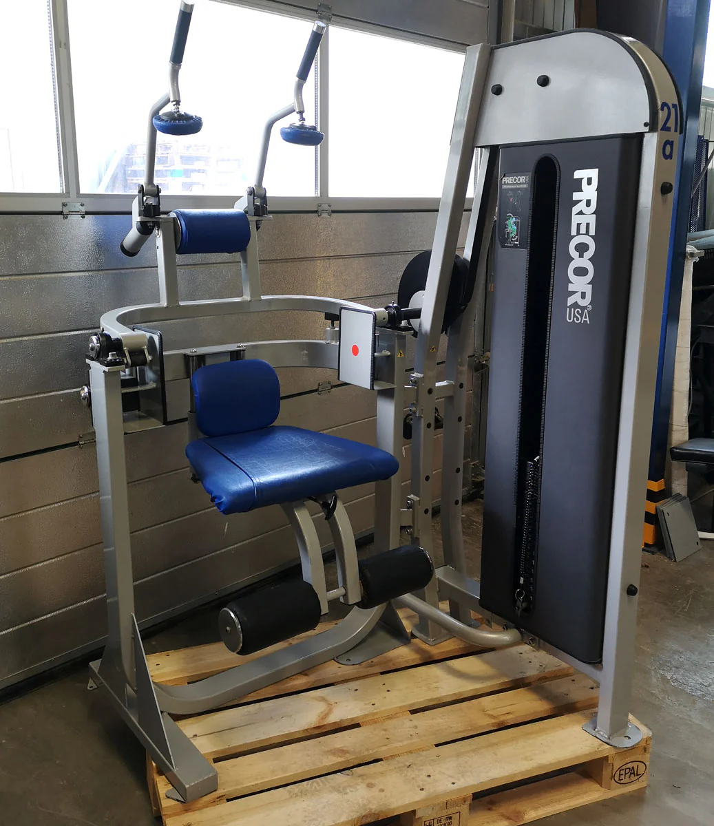 Precor Bauchmaschine, Klappmesser, Abdominal Crunch, Rahmenfarbe Silber, Polsterfarbe Blau, gebraucht - überholter Zustand - Image 3