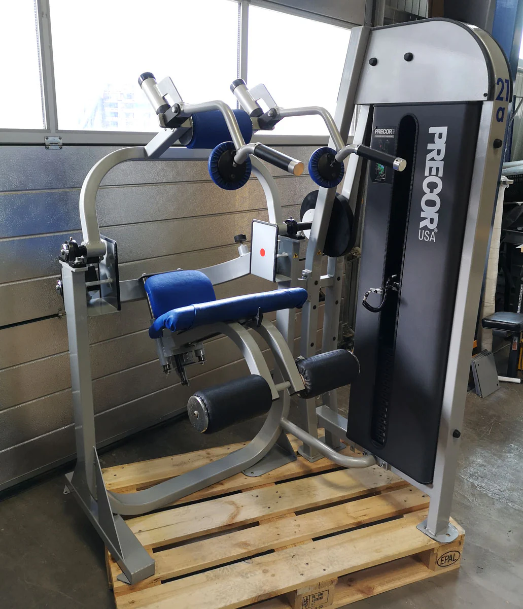 Precor Bauchmaschine, Klappmesser, Abdominal Crunch, Rahmenfarbe Silber, Polsterfarbe Blau, gebraucht - überholter Zustand - Image 4