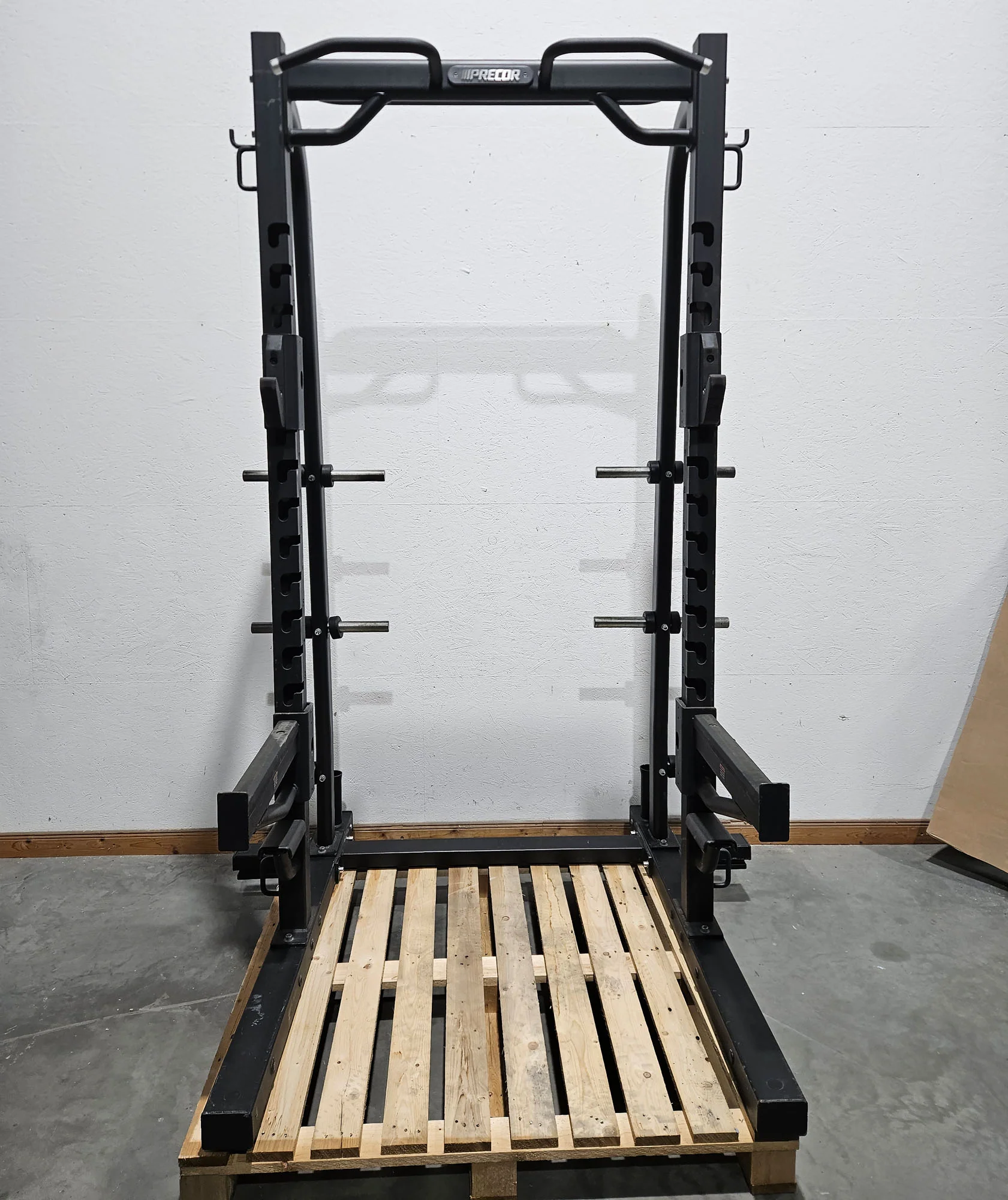 Precor Half Rack inkl. Bodenplattform, Abwurfplattform aus Gummi und Holz, Discovery Series, Ähnlich Full Power Rack, gebraucht - geprüfter Zustand mit optischen Gebrauchsspuren - Image 3