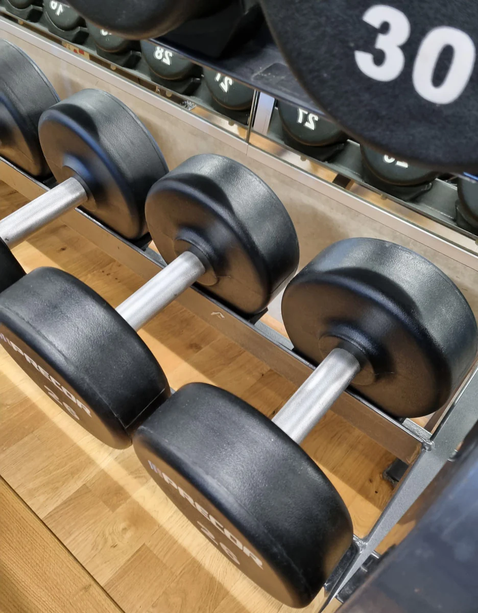 Precor Kurzhantel Satz aus PU Polyurethan Gummiert, 2 bis 30kg, verschiedene Stufen, erst 3 Jahre alt, Schwarz, gebraucht - guter Zustand - Image 15