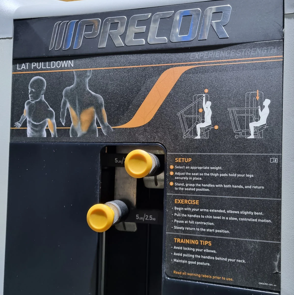 Precor Latzug von Oben, Lat-Pulldown, Rahmenfarbe Schwarz, Polsterfarbe Grau, gebrauchter - überholter Zustand - Image 6
