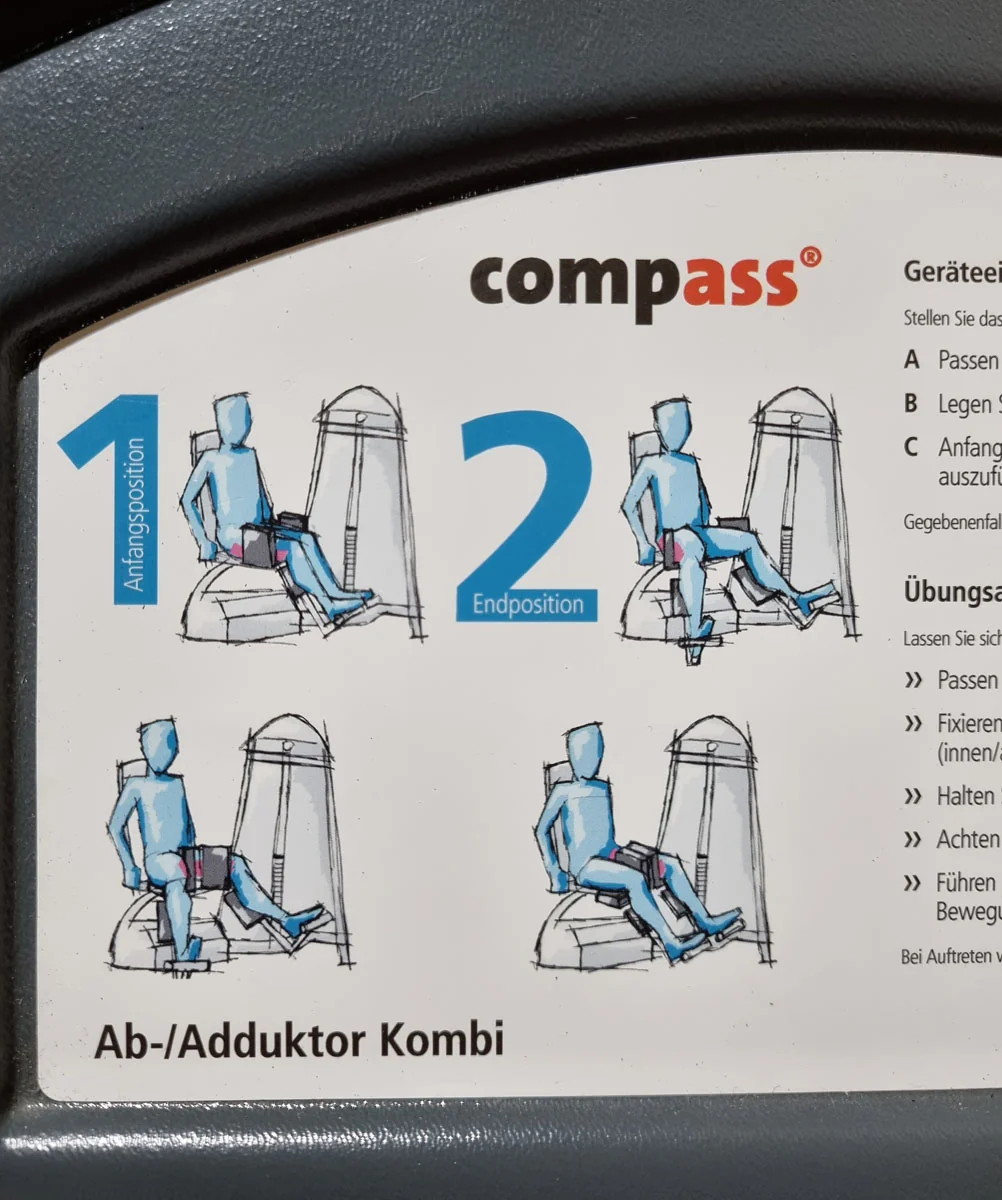 Proxomed Ab-Adduktor Kombi, Compass 530, Abduktoren und Adduktoren 2 in 1 Kombigerät, MPG, Reha, Rahmenfarbe Silber, Polsterfarbe Rot, gebraucht - überholter Zustand - Image 11