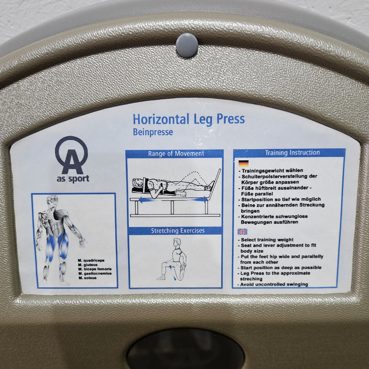 Proxomed - AS, Funktionsstemme, Beinpresse verstellbar sitzend - liegend, 200kg Gewichtsblock, gebraucht - überholter Zustand - Image 17