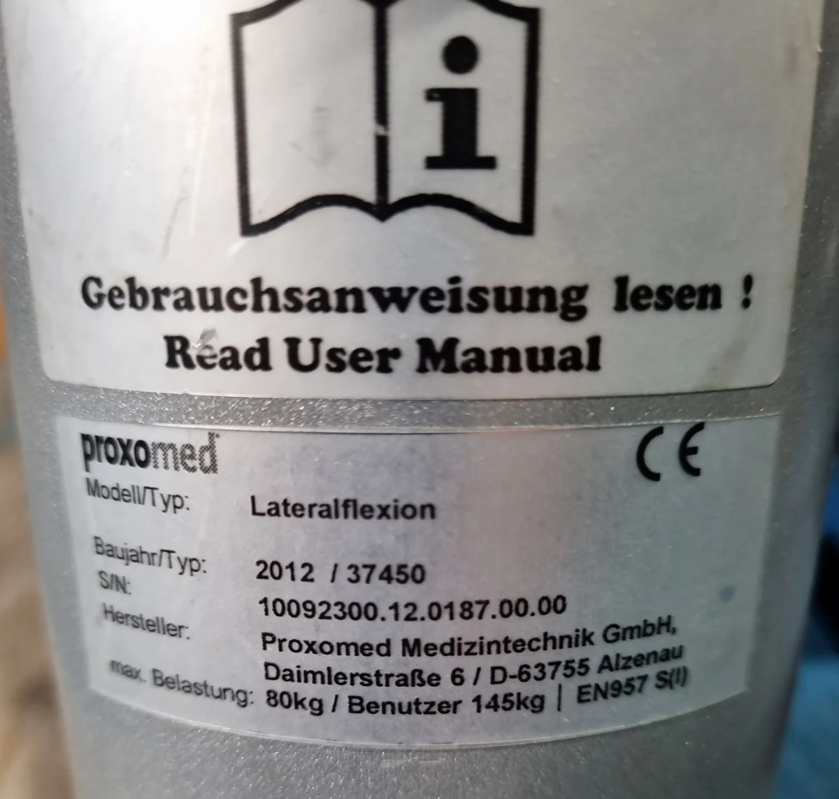 Proxomed Compass 530 Lateralflexion, Seitneige-Maschine, MPG, Reha, Rahmenfarbe Silber, gebraucht - überholter Zustand - Image 18