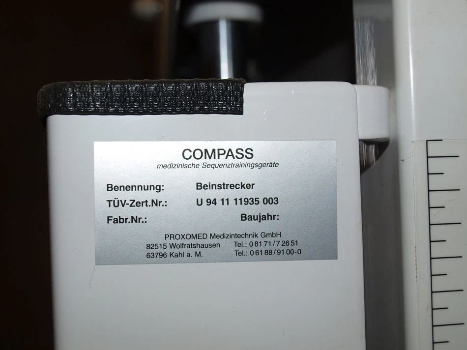 Proxomed Compass, Beinstrecker verstellbar, Leg Extension Rahmen Weiß, gebraucht - überholter Zustand - Image 3