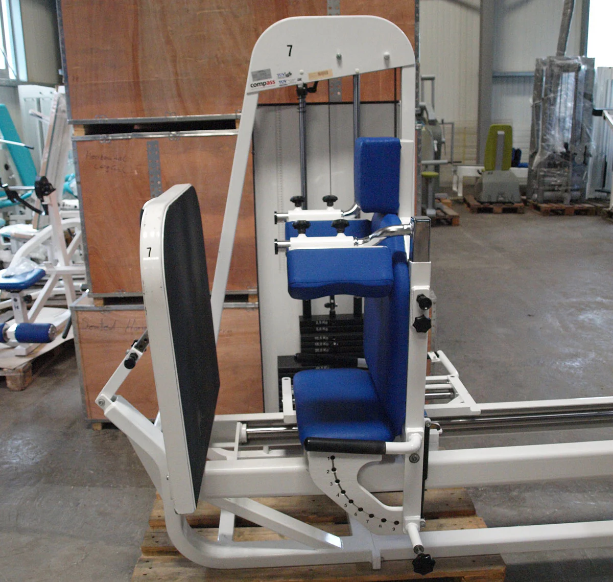 Proxomed Compass Funktionsstemme, verstellbare Beinpresse, Kippkreisel, MPG, Rahmenfarbe Weiß, gebraucht - überholter Zustand - Image 5