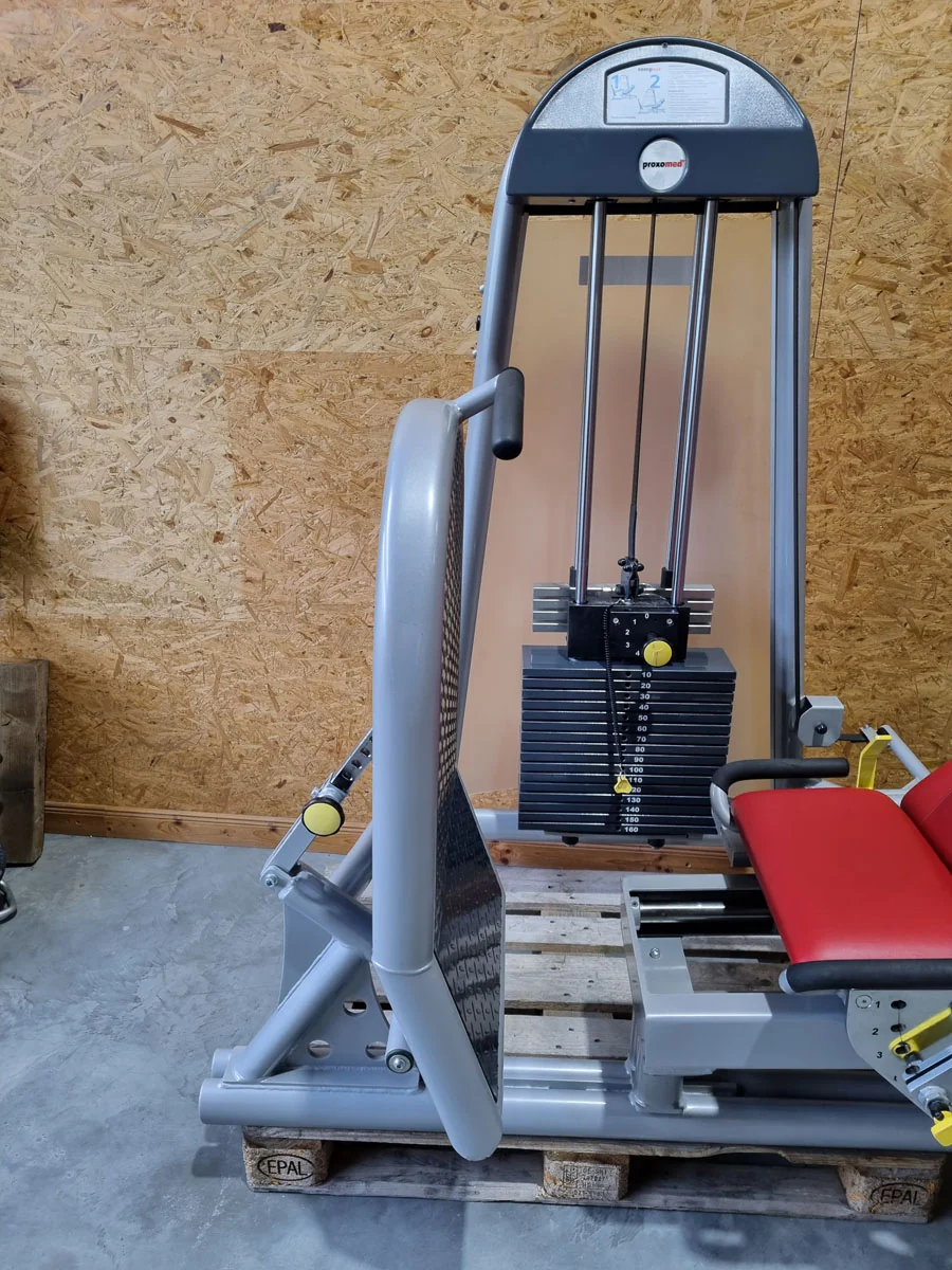 Proxomed Funktionsstemme Compass 530, Beinpresse verstellbar, MPG, Reha, Rahmenfarbe Silber, Polsterfarbe Rot, gebraucht - überholter Zustand - Image 11