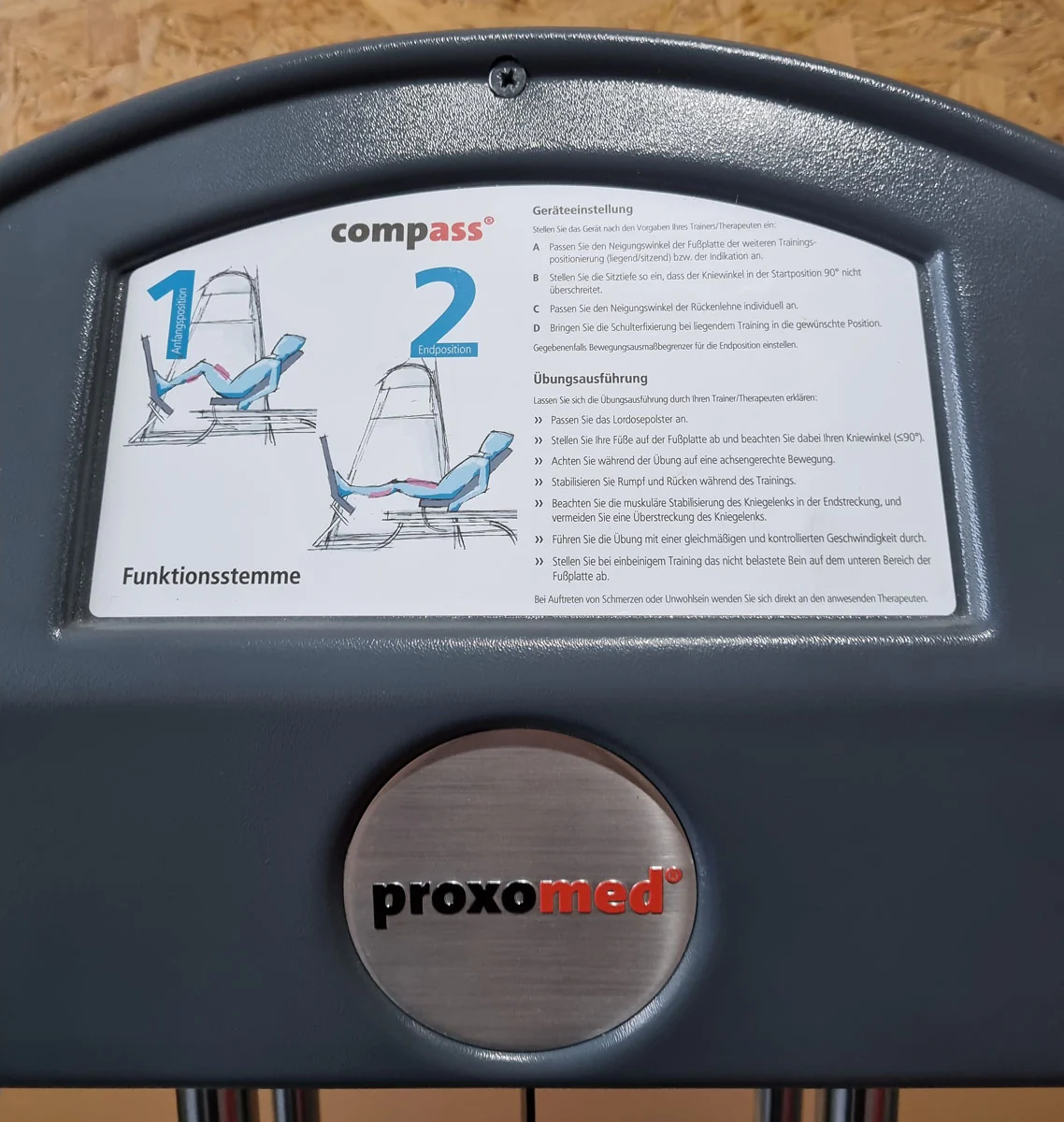 Proxomed Funktionsstemme Compass 530, Beinpresse verstellbar, MPG, Reha, Rahmenfarbe Silber, Polsterfarbe Rot, gebraucht - überholter Zustand - Image 14