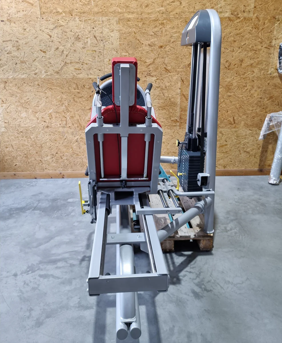 Proxomed Funktionsstemme Compass 530, Beinpresse verstellbar, MPG, Reha, Rahmenfarbe Silber, Polsterfarbe Rot, gebraucht - überholter Zustand - Image 2