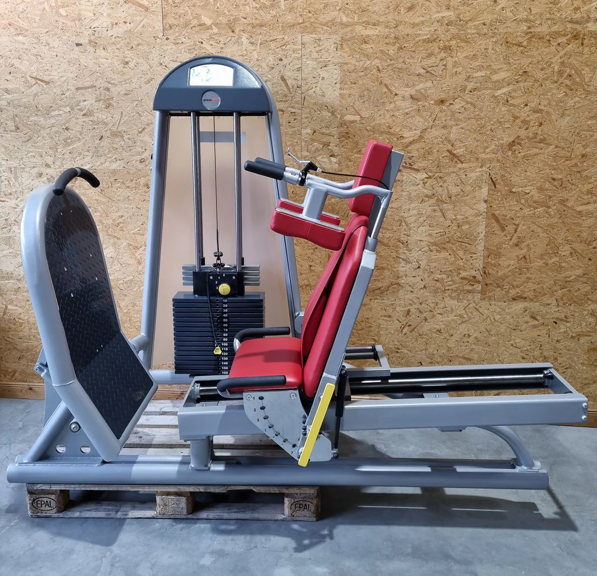 Proxomed Funktionsstemme Compass 530, Beinpresse verstellbar, MPG, Reha, Rahmenfarbe Silber, Polsterfarbe Rot, gebraucht - überholter Zustand - Image 5
