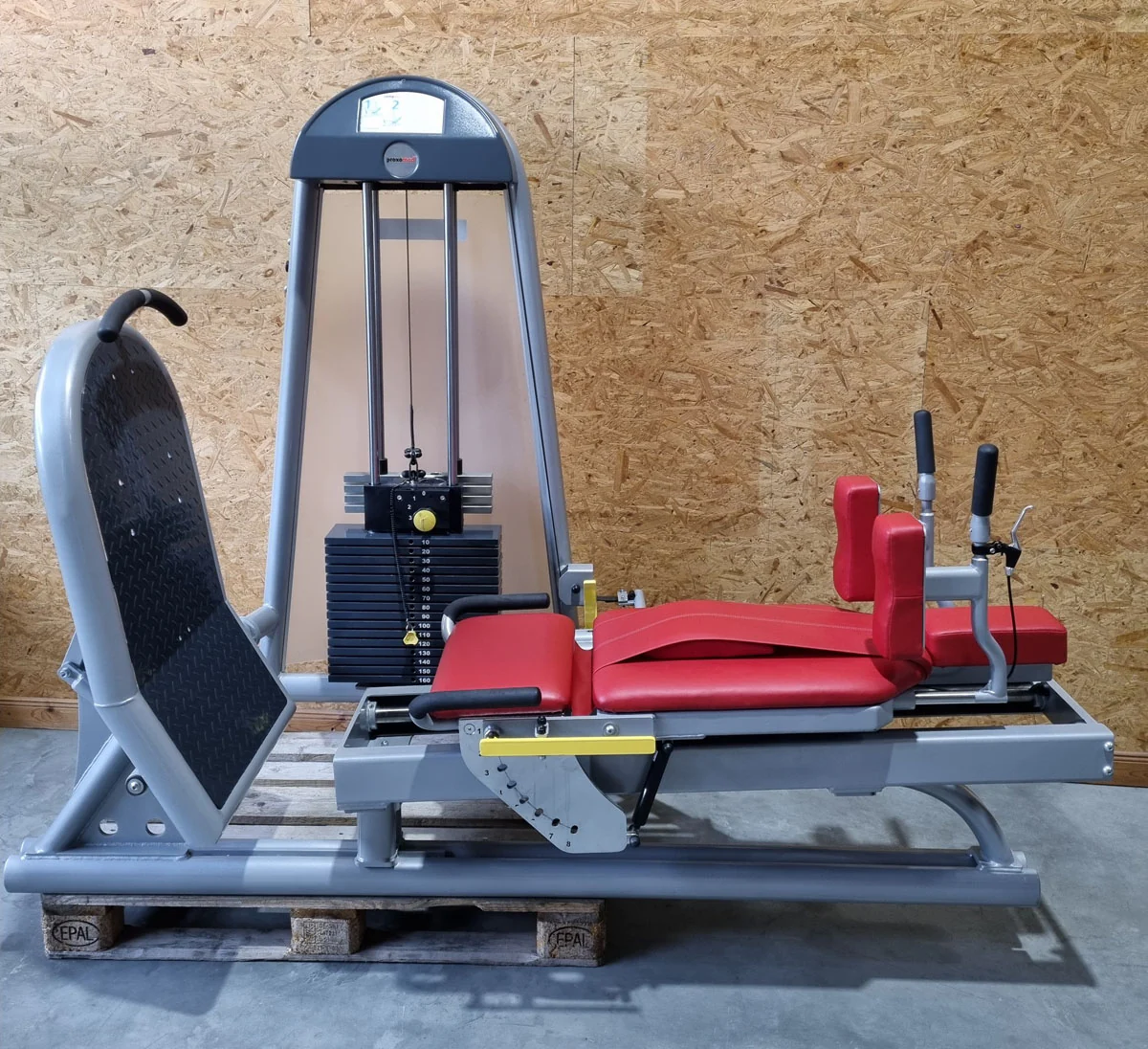 Proxomed Funktionsstemme Compass 530, Beinpresse verstellbar, MPG, Reha, Rahmenfarbe Silber, Polsterfarbe Rot, gebraucht - überholter Zustand - Image 6