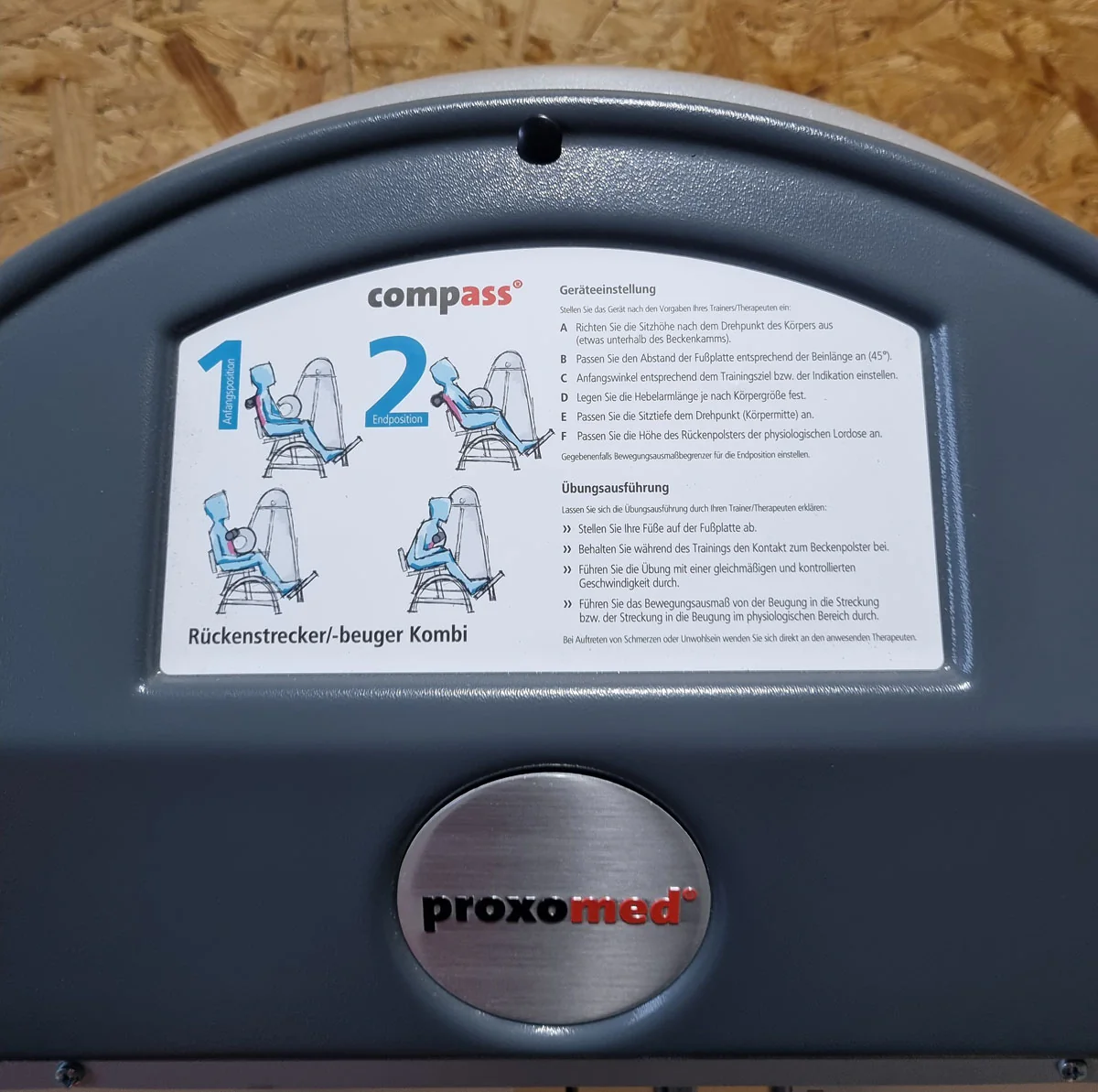 Proxomed Rückenstrecker-beuger Kombi Compass 530, Hyperextension und Bauchmaschine 2 in 1 Kombigerät, MPG, Reha, Rahmenfarbe Silber, gebraucht - überholter Zustand - Image 17