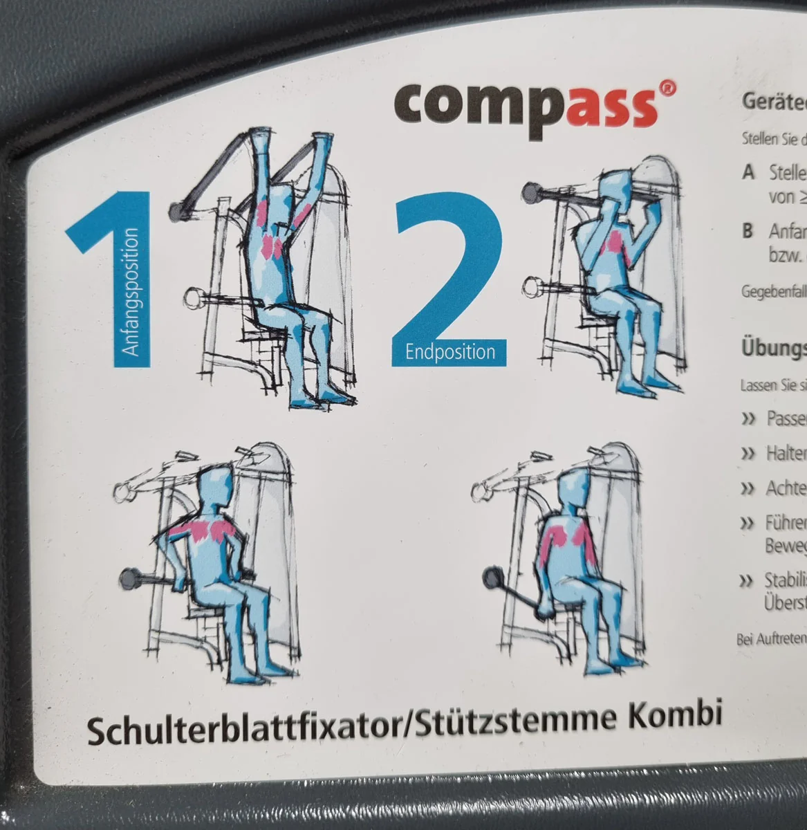 Proxomed Schulterblattfixator Stützstemme Kombi, Compass 530, Latzug und Dips 2 in 1 Kombigerät, MPG, Reha, Rahmenfarbe Silber, Polsterfarbe Rot, gebraucht - überholter Zustand - Image 12