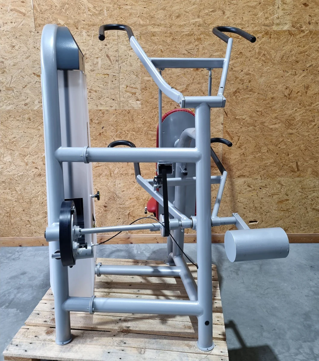 Proxomed Schulterblattfixator Stützstemme Kombi, Compass 530, Latzug und Dips 2 in 1 Kombigerät, MPG, Reha, Rahmenfarbe Silber, Polsterfarbe Rot, gebraucht - überholter Zustand - Image 4