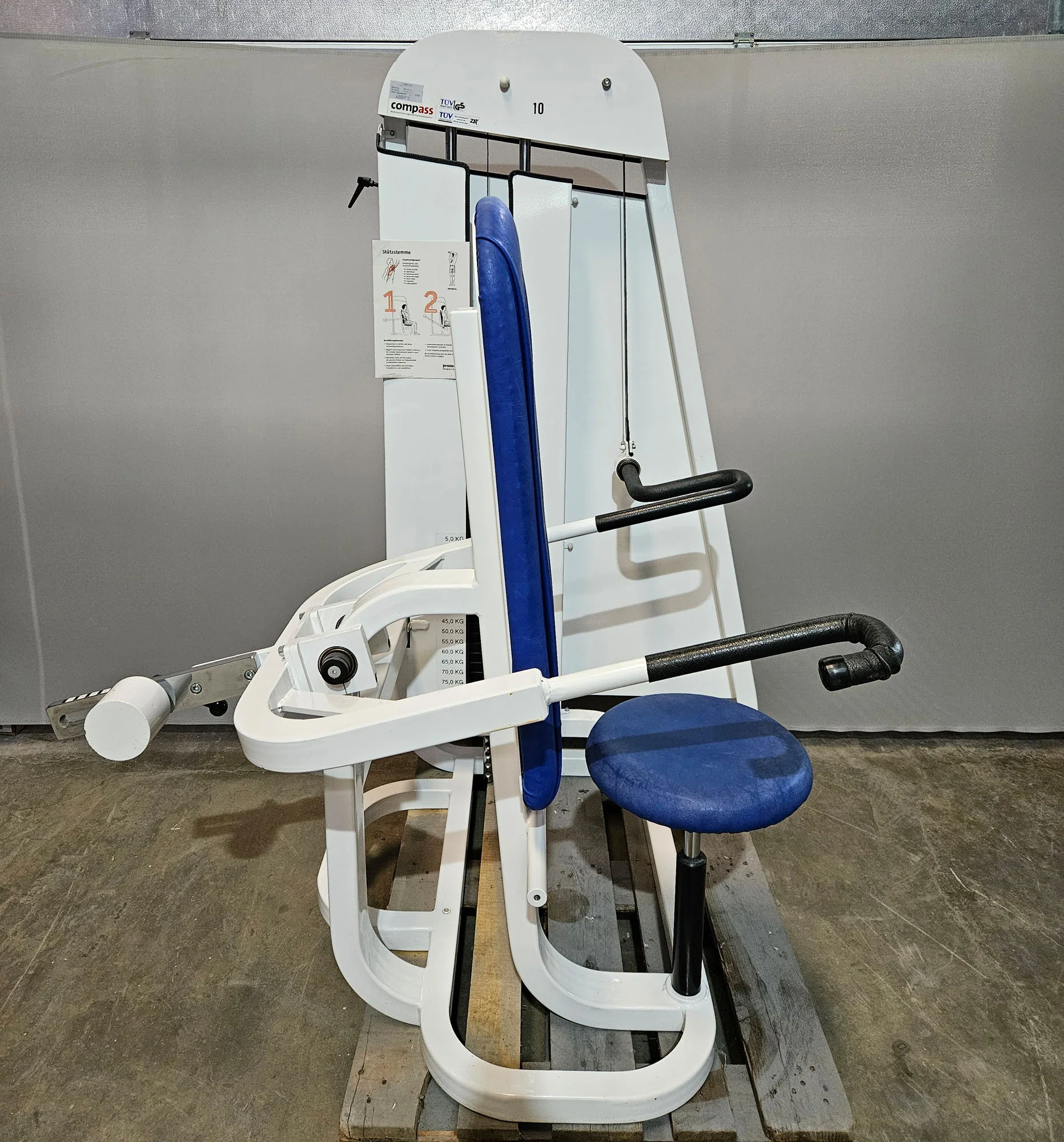 Proxomed, Stützstemme, Dips, Trizepsmaschine, Armstrecker, Compass Serie, Farbe Weiß, gebraucht - geprüfter Zustand mit Gebrauchsspuren - Image 2