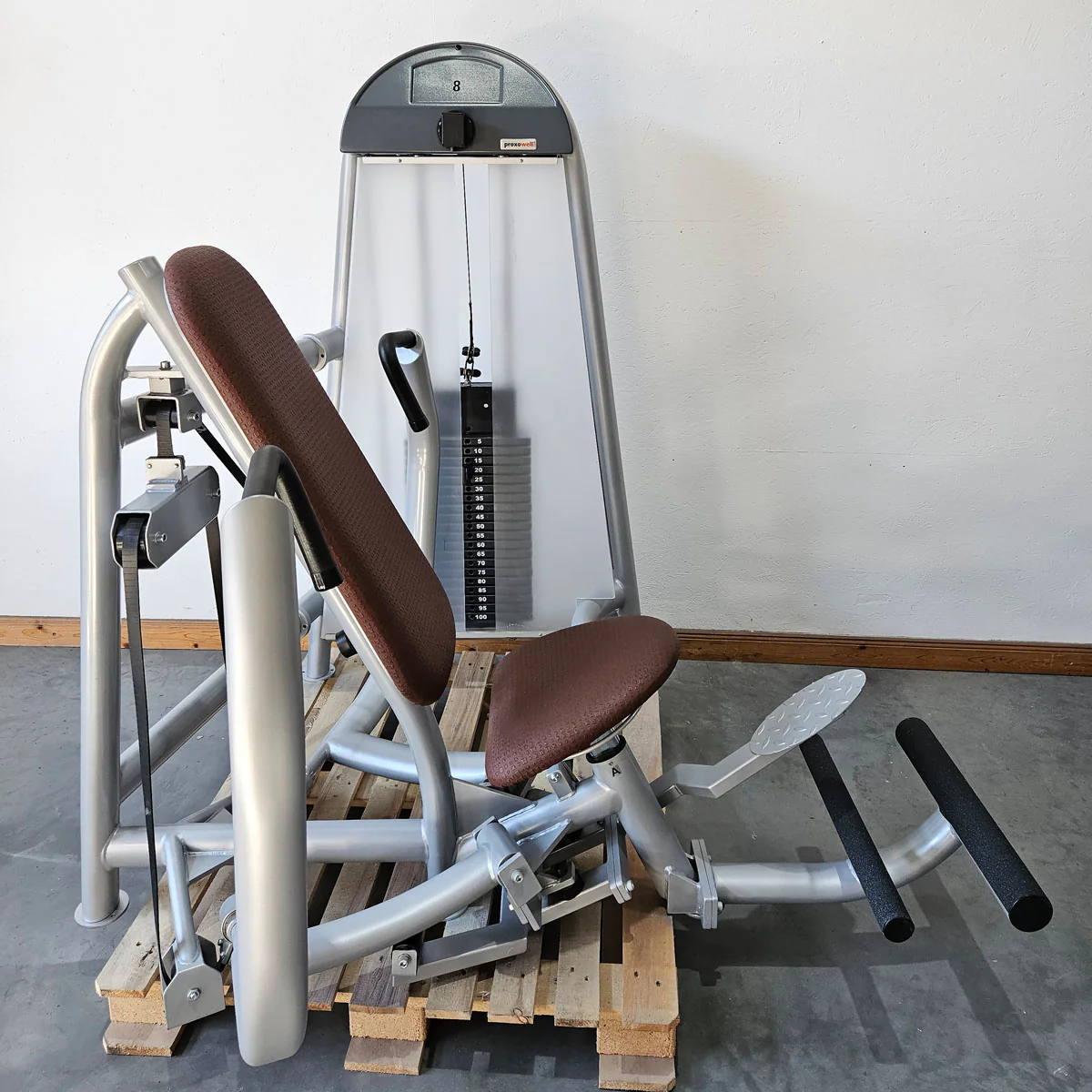 Proxowell bzw Proxomed Bankdrückmaschine, Brustpresse, Chestpress, 100kg Gewichtsblock, Compass bzw C-Well Serie, Rahmenfarbe Silber, gebraucht - überholter Zustand - Image 4