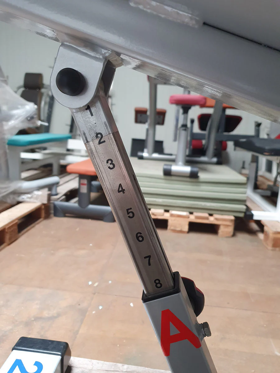 RMA Vorderer Rumpfheber, verstellbare Bauchbank, Abdominal Crunch Bench, Rahmenfarbe Silber-Grau, Polsterfarbe Blau, gebraucht - überholter Zustand - Image 7