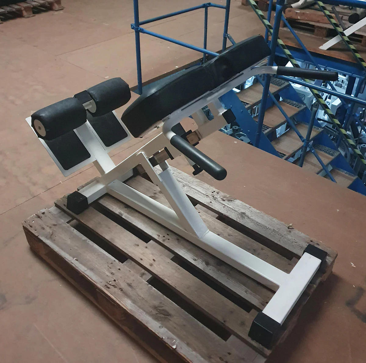 Rückenstreckerbank, Hyperextension 45 Grad, Rahmen Weiß, Polster Schwarz, gebraucht - überholter Zustand - Image 3
