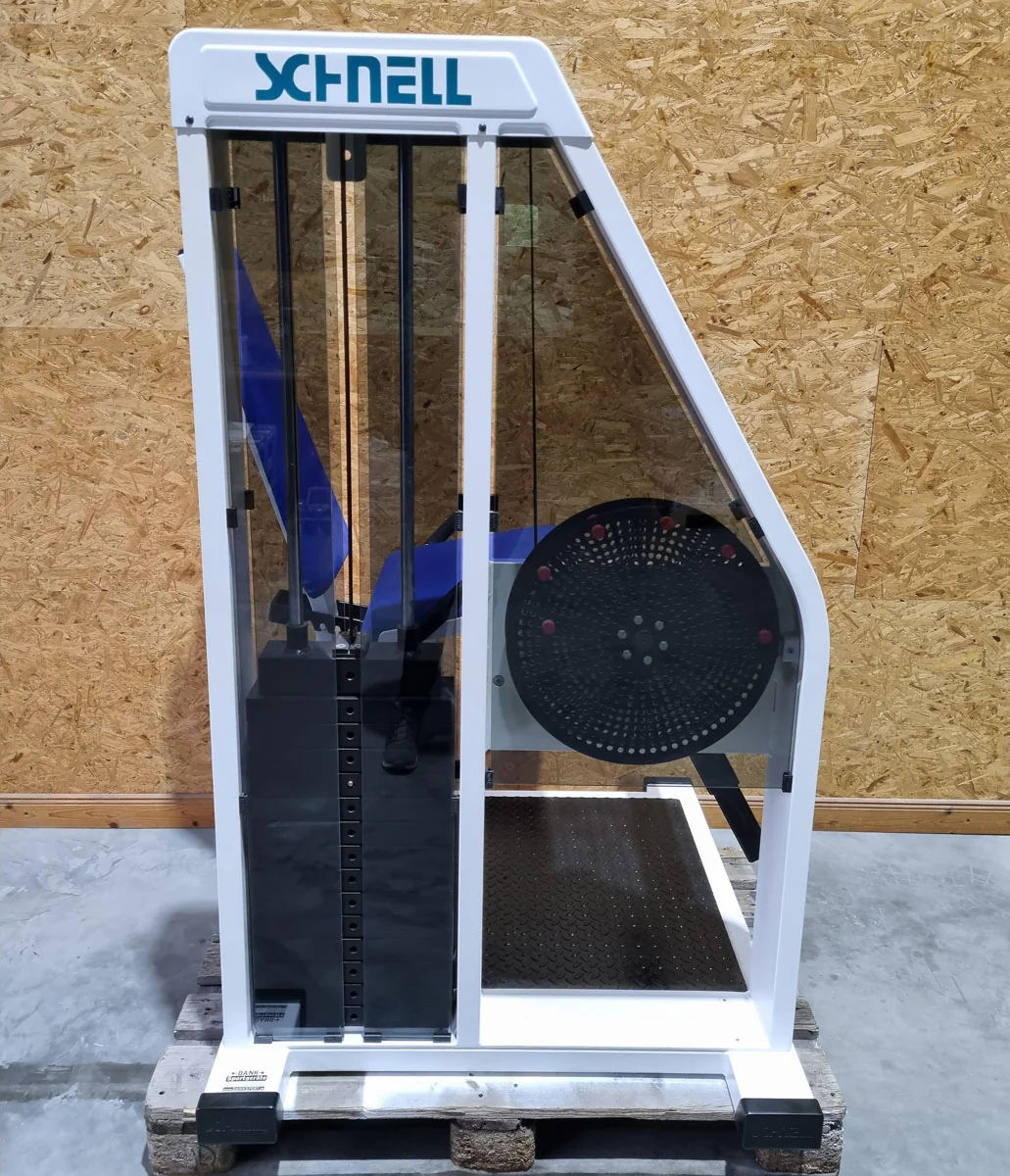 Schnell Beinstrecker und Beinbeuger sitzend im Set 2 Geräte - Neu lackiert - Leg Curl und Leg Extension, Rahmenfarbe Weiß, Polsterfarbe Blau, gebraucht - überholter Zustand - Image 13